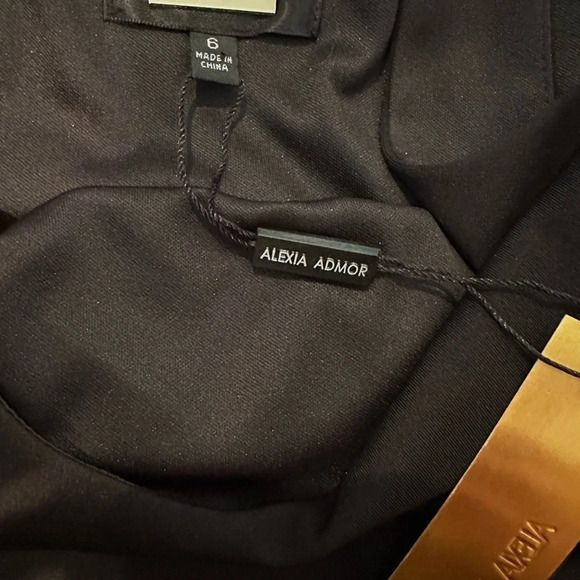 Alexia Admor black‎ dress high side slit size 6 - Picture 5 of 6